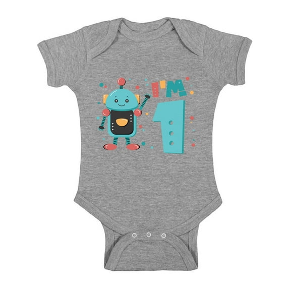 Awkward Styles Robot Birthday Party 1st Birthday Boy Bodysuit Robot Baby Bodysuit Short Sleeve First Birthday Baby Bodysuit 1 Year Old Clothes My 1st Birthday Gifts for Birthday Boy Birthday Gifts