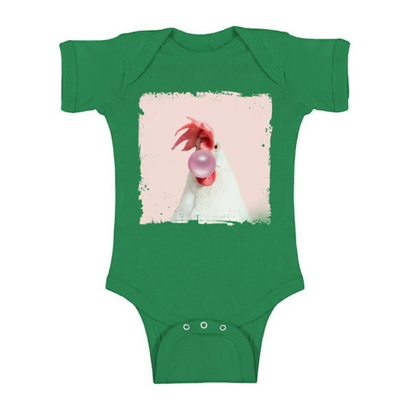 Awkward Styles Rooster One Piece Gifts for Baby Cute Bodysuit Rooster Bodysuit Rooster Blowing Gum Baby Bodysuit Short Sleeve Cute Rooster Clothing Pink Mood Boy Clothing Girl Clothing Collection