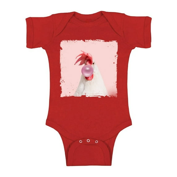 Awkward Styles Rooster One Piece Gifts for Baby Cute Bodysuit Rooster Bodysuit Rooster Blowing Gum Baby Bodysuit Short Sleeve Cute Rooster Clothing Pink Mood Boy Clothing Girl Clothing Collection