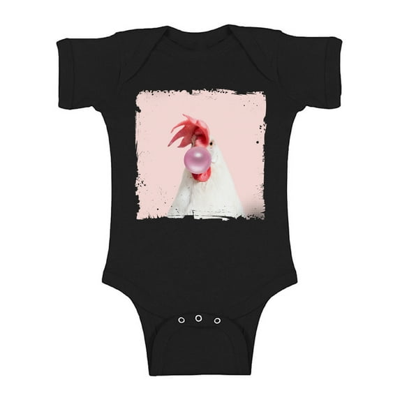 Awkward Styles Rooster One Piece Gifts for Baby Cute Bodysuit Rooster Bodysuit Rooster Blowing Gum Baby Bodysuit Short Sleeve Cute Rooster Clothing Pink Mood Boy Clothing Girl Clothing Collection