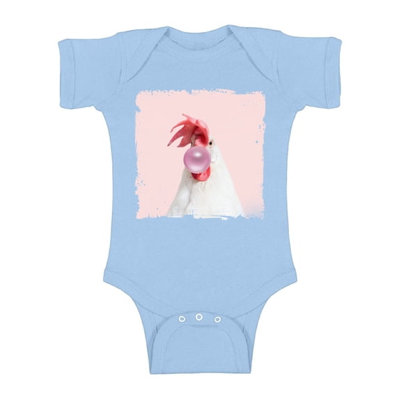 Awkward Styles Rooster One Piece Gifts for Baby Cute Bodysuit Rooster Bodysuit Rooster Blowing Gum Baby Bodysuit Short Sleeve Cute Rooster Clothing Pink Mood Boy Clothing Girl Clothing Collection