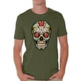 thumbnail image 1 of Awkward Styles Rose Eyes Skull Tshirt for Men Sugar Skull Roses Shirt Sugar Skull T Shirt Dia de los Muertos Outfit Day of the Dead Gifts Halloween Shirts Men's Skull Tshirt Red Rose Skull Shirt, 1 of 4