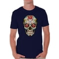 thumbnail image 1 of Awkward Styles Rose Eyes Skull Tshirt for Men Sugar Skull Roses Shirt Sugar Skull T Shirt Dia de los Muertos Outfit Day of the Dead Gifts Halloween Shirts Men's Skull Tshirt Red Rose Skull Shirt, 1 of 4