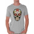 thumbnail image 1 of Awkward Styles Rose Eyes Skull Tshirt for Men Sugar Skull Roses Shirt Sugar Skull T Shirt Dia de los Muertos Outfit Day of the Dead Gifts Halloween Shirts Men's Skull Tshirt Red Rose Skull Shirt, 1 of 4