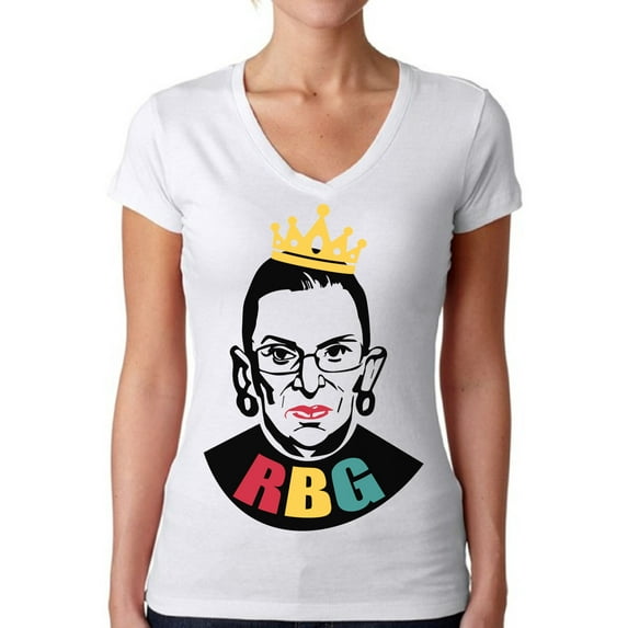 Awkward Styles Ruth Bader Ginsburg Shirt for Women Queen of Women's Rights Notorious V-neck Shirt RBG T Shirt Support Women Empowerment Ladies V neck T-shirt