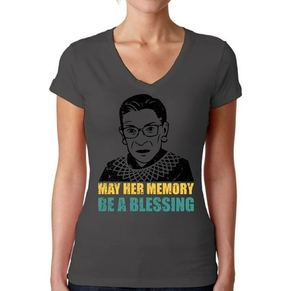 Awkward Styles Ruth Bader Ginsburg Shirt for Women Blessing Memory RBG V-neck Shirt Notorious Shirt Support Women Empowerment Ladies V neck T-shirt
