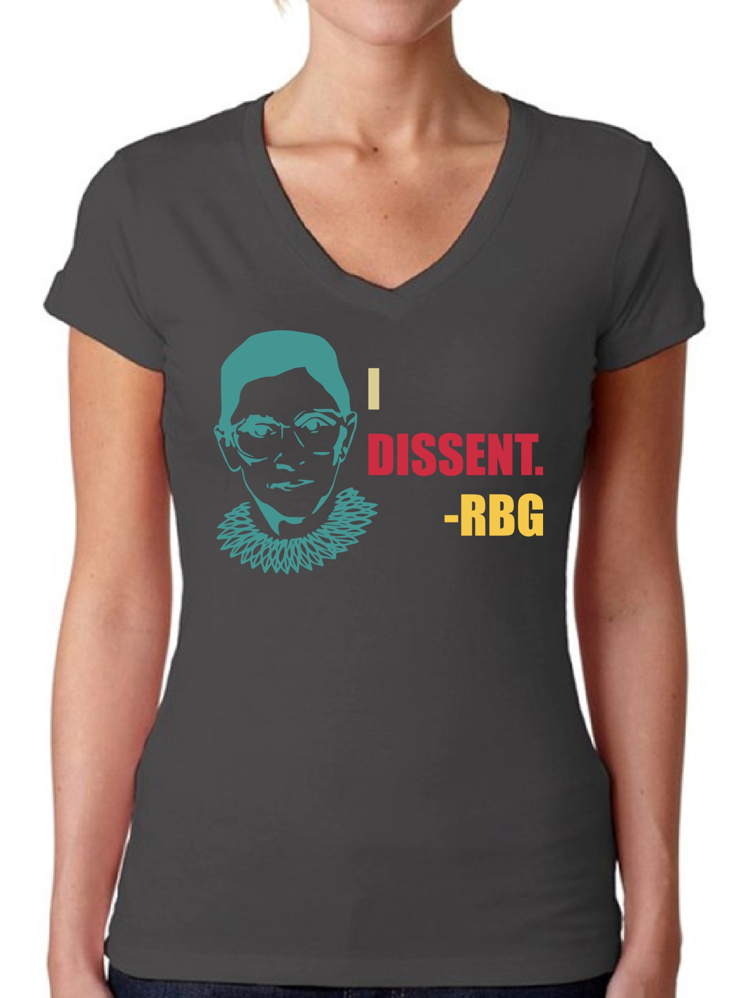 Awkward Styles Ruth Bader Ginsburg Shirt for Women Dissent RBG Notorious V-neck Shirt RBG T Shirt Ladies Support Women Empowerment V neck T-shirt - image 1 of 4