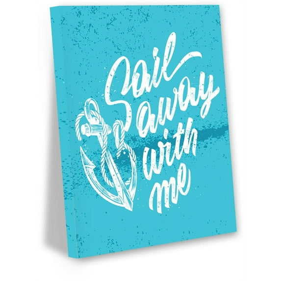 Awkward Styles Sail Away With Me Wall Art Nautical Decor Gifts for Sea Lovers Inspirational Wall Art Motivational Gifts Beach Home Decor Beach Wedding Canvas Print Cute Couples Gifts Anchor Wall Decor