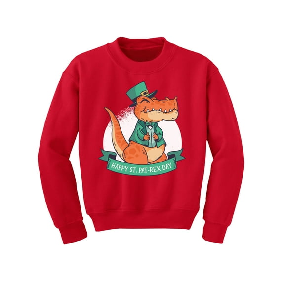 Awkward Styles Saint Patrick's Day Youth Sweatshirt Irish Pat-rex Crewneck Tops for Kids