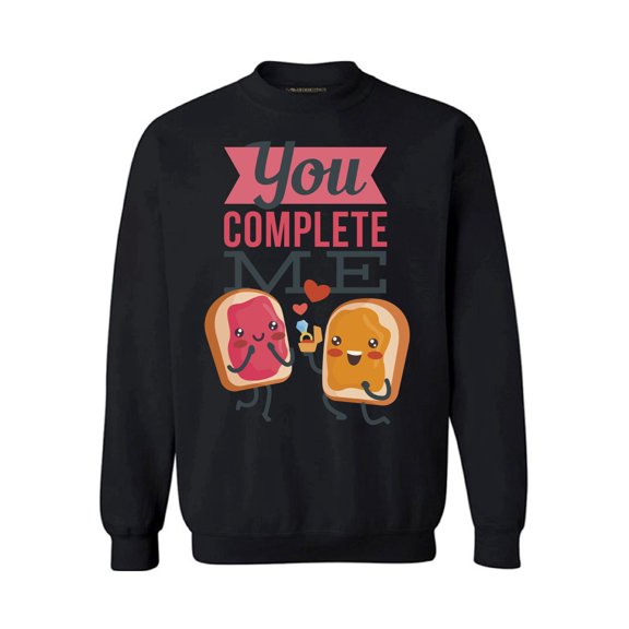 Awkward Styles Saint Valentine's Day Crewneck Top You Complete Me Sweatshirts Funny Valentines Gifts