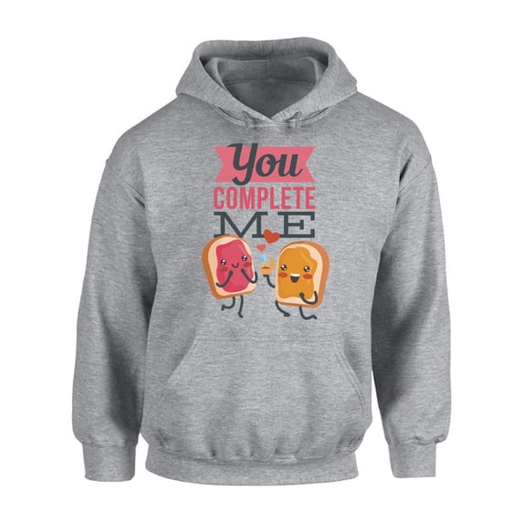 Awkward Styles Saint Valentine's Day Hoodie You Complete Me Hooded Sweatshirt Funny Valentines Gifts