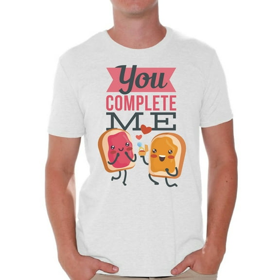 Awkward Styles Saint Valentine's Day T-Shirt You Complete Me T Shirts for Men Funny Valentines Gifts