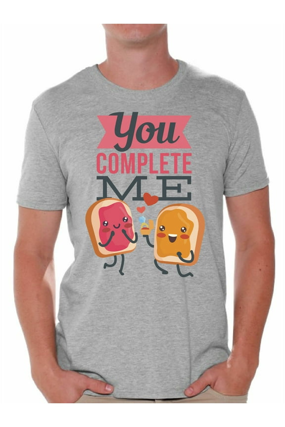 Saint Valentine's Day T-Shirt You Complete Me T Shirts for Men Funny Valentines Gifts
