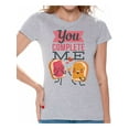 thumbnail image 1 of Awkward Styles Saint Valentine's Day T-Shirt You Complete Me T Shirts for Women Funny Valentines Gifts, 1 of 4