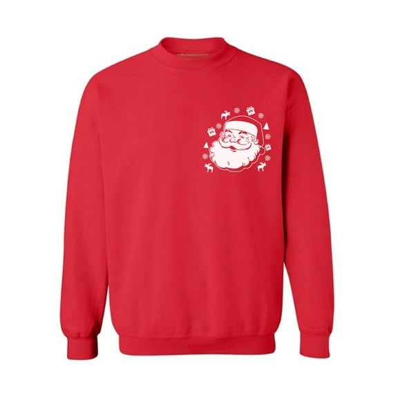 Awkward Styles Santa Pocket Sweatshirt Santa Patch Christmas Sweater for Men Pocket Size Santa Sweater for Christmas Xmas Party Gifts for Women Christmas Outfit Santa Sweatshirt Funny Santa Gifts