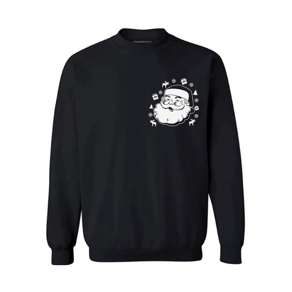 Awkward Styles Santa Pocket Sweatshirt Santa Patch Christmas Sweater for Men Pocket Size Santa Sweater for Christmas Xmas Party Gifts for Women Christmas Outfit Santa Sweatshirt Funny Santa Gifts