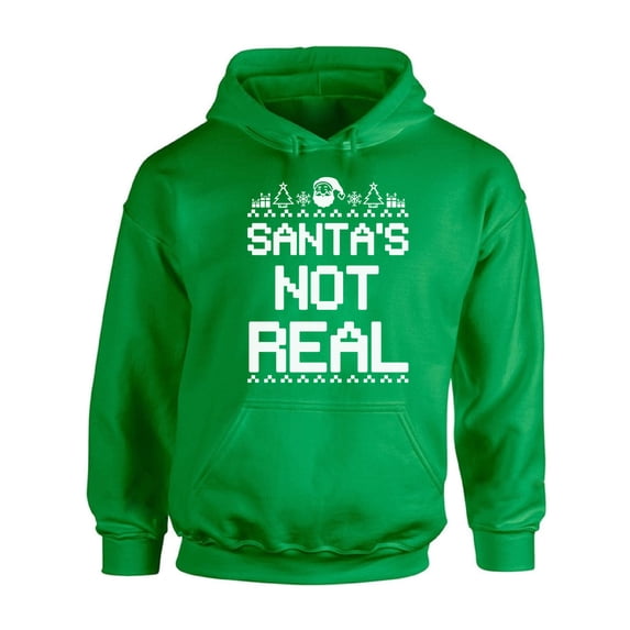 Awkward Styles Santa's Not Real Christmas Sweatshirt Holiday Sweater Christmas Hoodie Christmas Sweatshirt for Men for Women Funny Santa Christmas Sweater Christmas Hooded Sweatshirt Xmas