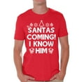 thumbnail image 1 of Awkward Styles Santas Coming I Know Him Christmas Shirt Men's Holiday Top Xmas Funny Santa Christmas Tshirts for Men Santa I Know Him Christmas T-Shirt Christmas Holidays Shirts, 1 of 4