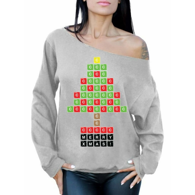 Women's off the shoulder ugly hotsell christmas sweater