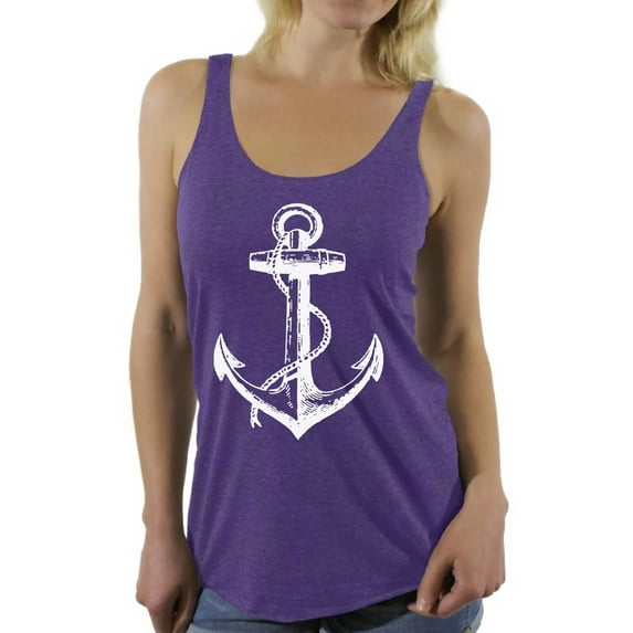 Awkward Styles Sea Racerback Tank Top for Girls Anchor T Shirts Sea Themed Party Sea Anchor Racerback Tank Top for Ladies Gifts for Wife Anchor Clothes for Mom Captain Tank Top for Women