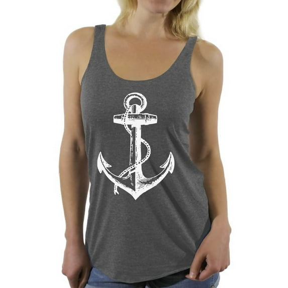 Awkward Styles Sea Racerback Tank Top for Girls Anchor T Shirts Sea Themed Party Sea Anchor Racerback Tank Top for Ladies Gifts for Wife Anchor Clothes for Mom Captain Tank Top for Women