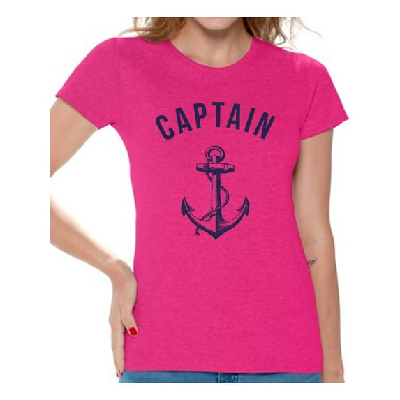 Awkward Styles Sea Tshirt for Ladies Ocean Lovers Gifts Marine Themed Party Cute Gifts for Sailor Captain Clothes for Mom Marine Clothing Collection Captain T Shirt for Ladies Captain Shirt for Women