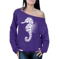 thumbnail image 1 of Awkward Styles Seahorse Off Shoulder Sweatshirt for Women Patterned Oversized Sweater for Ladies Women Fashion Tracery Sweatshirt Indian Pattern Seahorse Oversized Sweatshirts Marine Sweater, 1 of 4