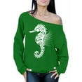 thumbnail image 1 of Awkward Styles Seahorse Off Shoulder Sweatshirt for Women Patterned Oversized Sweater for Ladies Women Fashion Tracery Sweatshirt Indian Pattern Seahorse Oversized Sweatshirts Marine Sweater, 1 of 4