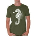 thumbnail image 1 of Awkward Styles Seahorse T Shirt for Men Patterned Shirts for Men Men's Fashion Collection Tracery Tshirt for Dad Indian Pattern T-Shirt for Men Gifts for Husband Seahorse Shirts Marine T-Shirt, 1 of 4