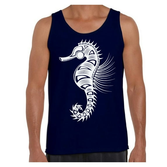 Awkward Styles Seahorse Tank Top for Men Patterned Tanks for Men Men's Fashion Collection Tracery Tank Top for Dad Indian Pattern T-Shirt for Men Gifts for Husband Seahorse Shirts Marine T-Shirt