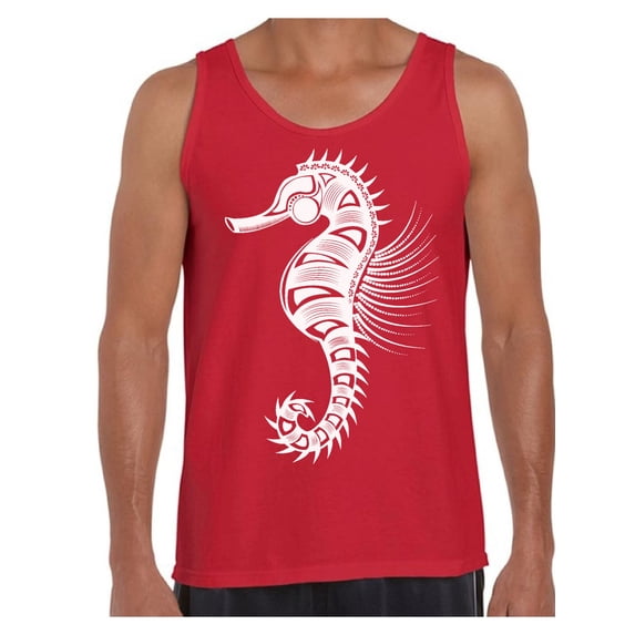 Awkward Styles Seahorse Tank Top for Men Patterned Tanks for Men Men's Fashion Collection Tracery Tank Top for Dad Indian Pattern T-Shirt for Men Gifts for Husband Seahorse Shirts Marine T-Shirt