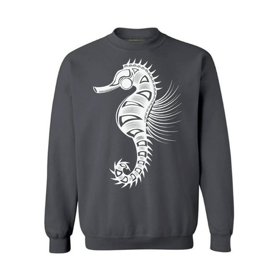 Awkward Styles Seahorse Unisex Crewneck Sweater for Men Patterned Crewneck for Women Seahorse Top Tracery Sweater Indian Pattern Crewneck for Her Seahorse Crewnecks Marine Sweatshirt Sea Crewneck
