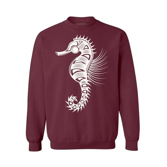 Awkward Styles Seahorse Unisex Crewneck Sweater for Men Patterned Crewneck for Women Seahorse Top Tracery Sweater Indian Pattern Crewneck for Her Seahorse Crewnecks Marine Sweatshirt Sea Crewneck