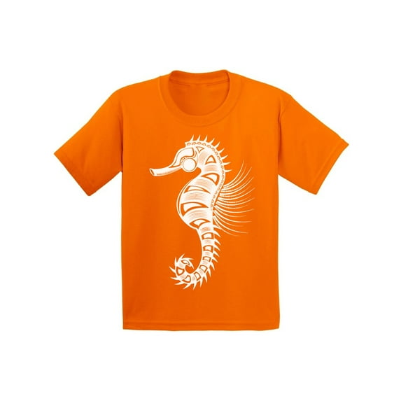Awkward Styles Seahorse Youth T Shirt Patterned Shirts for Kids Tracery Tshirt for Children Indian Pattern T-Shirt for Girls Gifts for Kids Seahorse Shirts for Boys Marine Unisex T-Shirt for Kids