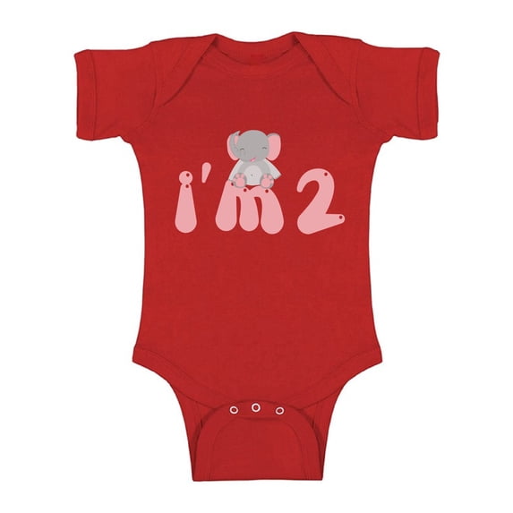 Awkward Styles Second Birthday Animal Themed Party Elephant 2nd B Day One Piece Baby Birthday Elephant Bodysuit Elephant Outfit for Baby Boy and Baby Girl Elephant Birthday Gifts Newborn Baby Girl Clo