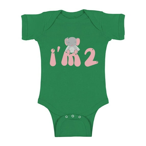 Awkward Styles Second Birthday Animal Themed Party Elephant 2nd B Day One Piece Baby Birthday Elephant Bodysuit Elephant Outfit for Baby Boy and Baby Girl Elephant Birthday Gifts Newborn Baby Girl Clo