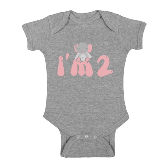 Awkward Styles Second Birthday Animal Themed Party Elephant 2nd B Day One Piece Baby Birthday Elephant Bodysuit Elephant Outfit for Baby Boy and Baby Girl Elephant Birthday Gifts Newborn Baby Girl Clo