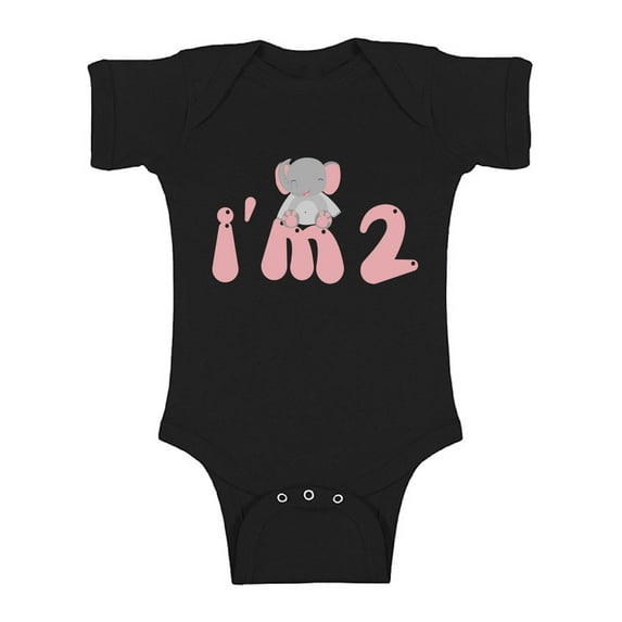Awkward Styles Second Birthday Animal Themed Party Elephant 2nd B Day One Piece Baby Birthday Elephant Bodysuit Elephant Outfit for Baby Boy and Baby Girl Elephant Birthday Gifts Newborn Baby Girl Clo