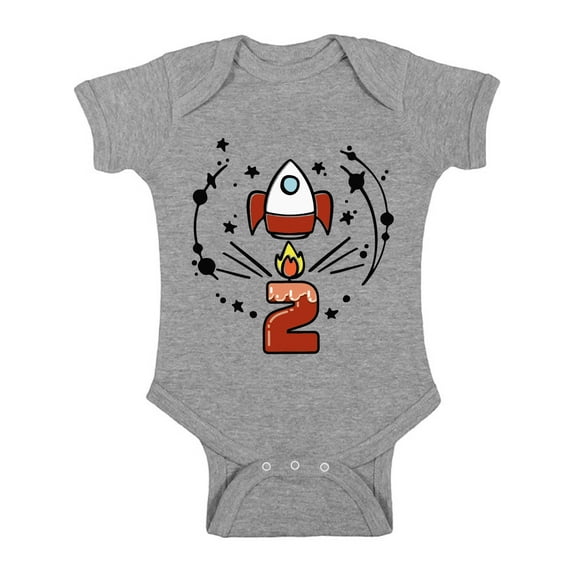 Awkward Styles Second Birthday Baby Bodysuit 2 Year Old Clothes Rocket Birthday Party Rocket Baby Bodysuit Short Sleeve Rocket Gifts for 2 Year Old My 2nd Birthday Gifts for Birthday Boy Birthday Gift