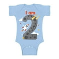 thumbnail image 1 of Awkward Styles Second Birthday Baby Bodysuit Space Short Sleeve I Am 2 B-day Baby Romper Cute Rocket Short Sleeve Birthday Gifts for Boy Girl 2nd Birthday 2 Years Old Looks, 1 of 4
