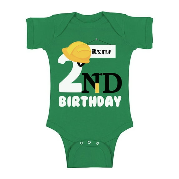 Awkward Styles Second Birthday Boy Bodysuit Short Sleeve It's My 2nd B-day Baby Romper Cute Builder Short Sleeve Birthday Gifts for Boy 2nd Birthday 2 Years Old Looks Like