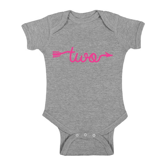 Awkward Styles Second Birthday One Piece Cute Baby Gifts Pink Clothes I am Two Bodysuit Funny One Piece Pink Arrow Bodysuit Birthday Baby Bodysuit Short Sleeve Gifts for 2 Year Old Birthday Gifts