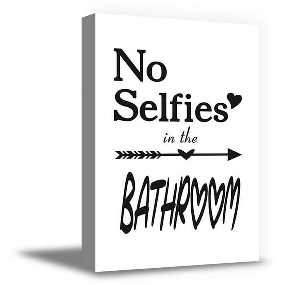 Awkward Styles No Selfies in the Bathroom Canvas Print Art Decals Printed Wall Art for Home Bathroom Framed Art No Selfies in the Bathroom Ready to Hang Picture Bath Decor Funny Bath Accessories