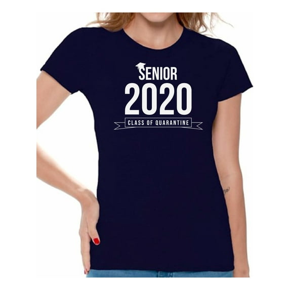 Awkward Styles Senior 2020 White Print Ladies Shirt Class of 2020 T-Shirts for Women Unforgettable Graduation Shirts