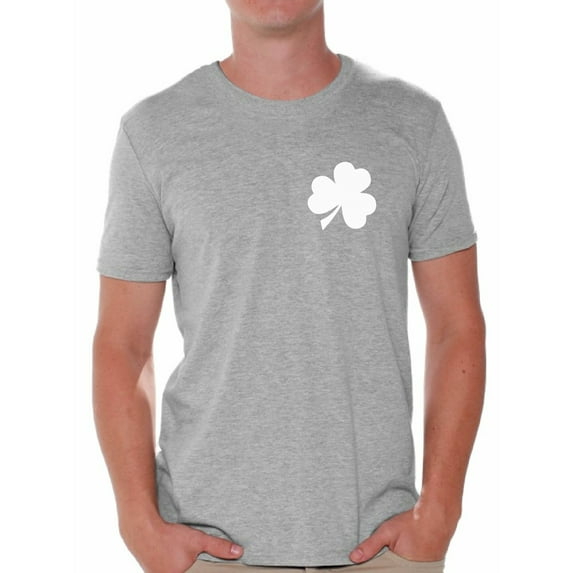 Awkward Styles Shamrock Pocket Size Shirt Shamrock Green T-Shirt for Men Men's St. Patrick's Day Shirts Lucky Charm Gifts Proud Irish American Men Green Outfits for St. Paddy's Day Irish Clover Gifts