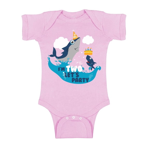 Awkward Styles Shark Birthday Bodysuit Short Sleeve for Newborn Birthday Gifts for 2 Year Old Cute One Piece Shark Outfit 2nd Birthday Bodysuit for Baby Boys and Baby Girls