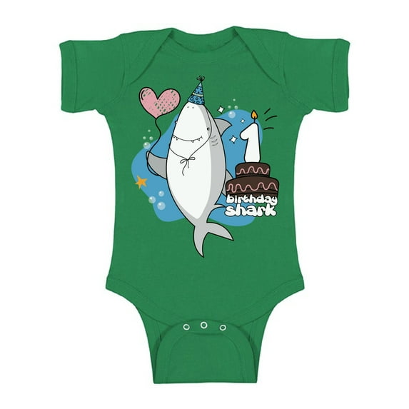 Awkward Styles Shark One Piece Top Shark Gifts for Babies Shark Top I am One Romper Baby Bodysuit Short Sleeve Shark Romper First Birthday Party Shark Themed Party Gifts for One Year Old Kids