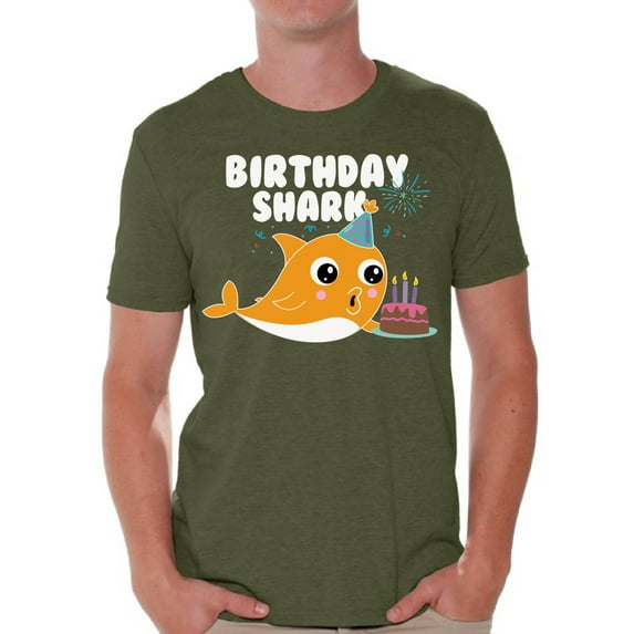 Awkward Styles Shark Outfit Shark Men's T-shirt Shark Themed Party Shark Gifts Tshirt for Dad Shark Birthday Party Kids B-Day Collection Kids Party Outfit for Grandpa Lovely Shark Shirt for Husband