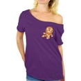 thumbnail image 1 of Awkward Styles Off Shoulder Christmas Pocket Shirt Women's Gingerbread Ninja Christmas T Shirt Oversized Christmas Shirt for Women Funny Xmas Ginja T-Shirt Christmas Gifts for Her Holiday Tshirt, 1 of 5
