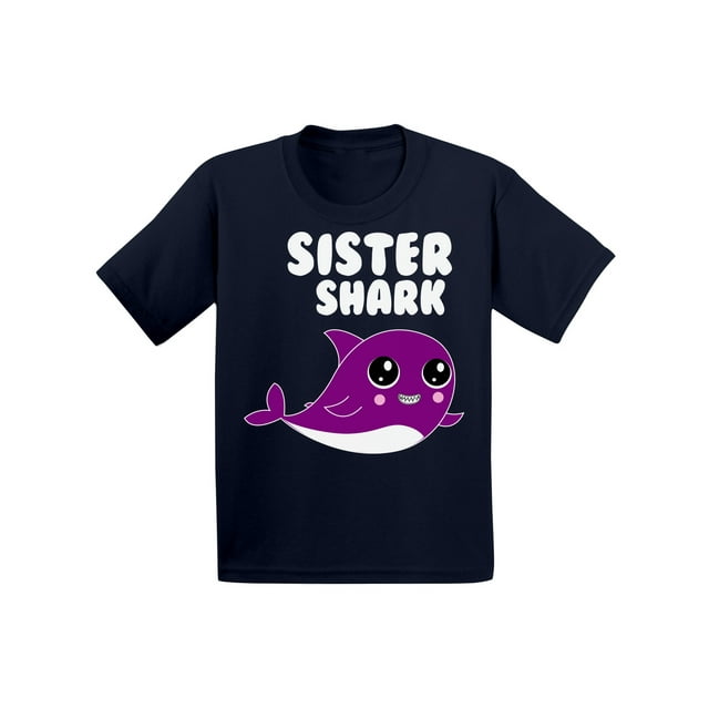 Awkward Styles Sister Shark Toddler T-Shirt Family Shirts Family Shirts Kids Shark T Shirt Matching Shark Shirts for Family Shark Birthday Party for Girls Shark Party Outfit for Baby Girl